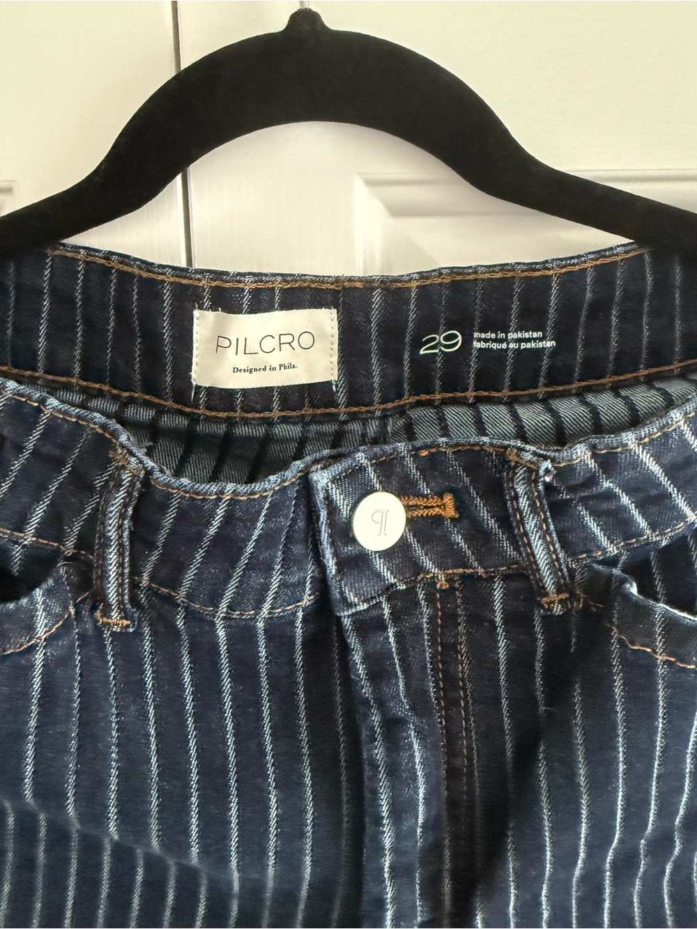 Anthropologie Pilcro Pinstripe Wide-Leg Jeans - Picture 6 of 6